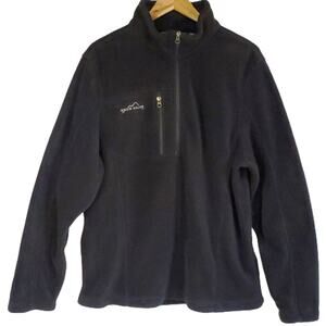 Eddie Bauer Fleece 1/2 Zip Pullover Sweatshirt w/ Zip Media Pocket Large